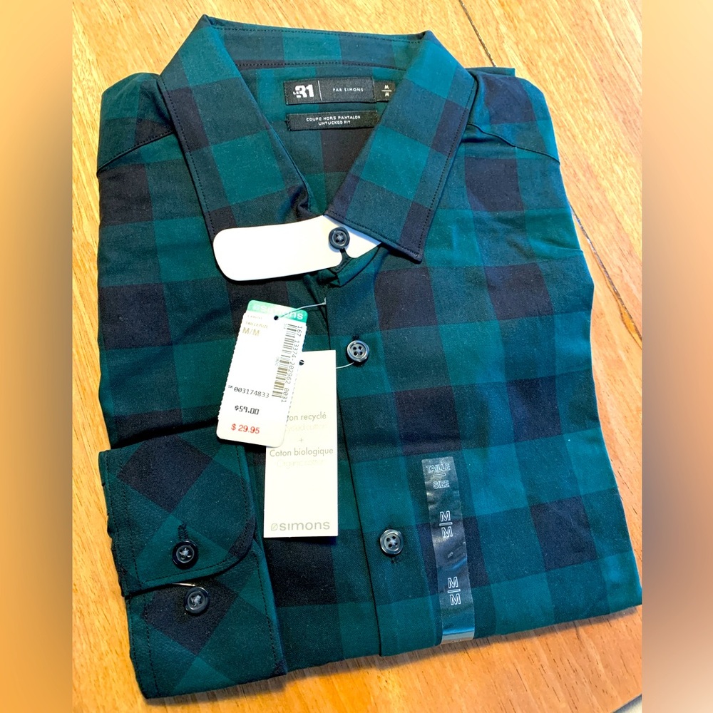 Green button down shirt Simons